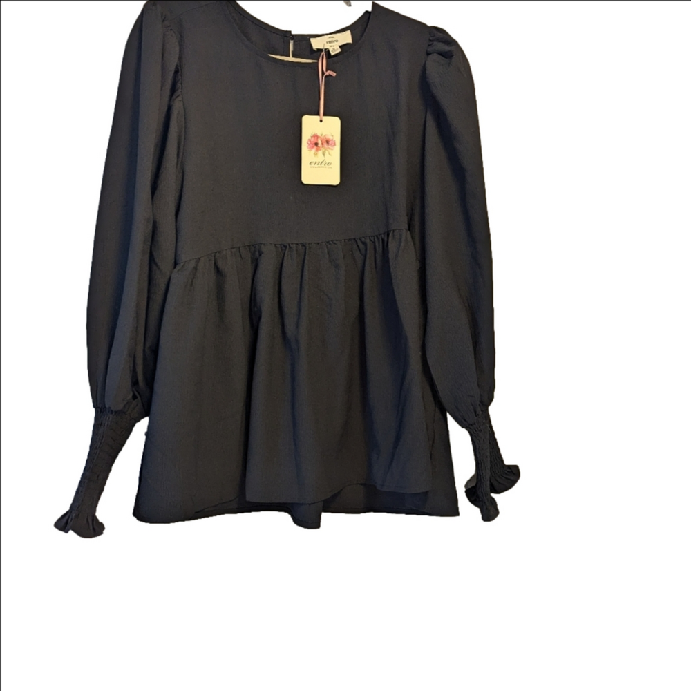 Entro Black Long Sleeve Blouse